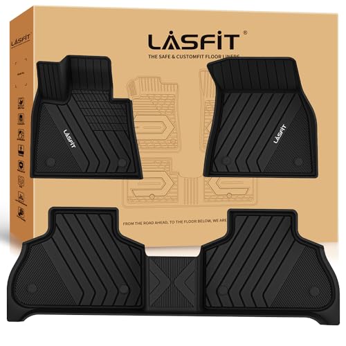 Image of LASFIT Floor Mats for BMW X5 2019-2026 5-Seat Models | Not Fit 7-Seat Models, All Weather TPE Custom Fit Floor Liners, 1st & 2nd Row Car Mats Accessories, Black