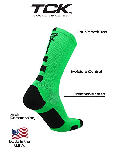 Image of TCK Lacrosse Socks Midline Lacrosse Stick Logo Crew Socks Men Boys Girls Women