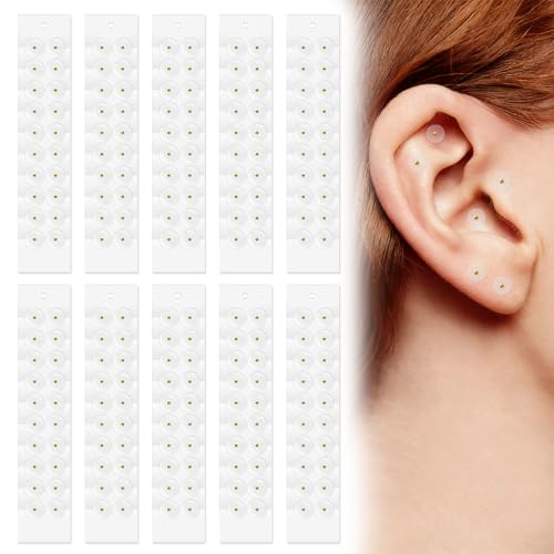 llikknve 200 PCS Premium Ear Seeds Gold Ear Seeds Acupuncture Comfortable and Gentle User-Friendly Design for Men Women Relax(10PCS)