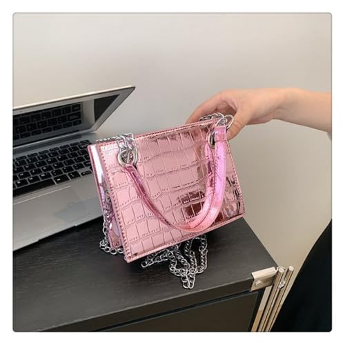 Sac à main en crocodile rigide avec chaîne anti-déformation