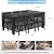 RICHIE Patio Furniture Covers - 600D Heavy Duty Waterproof Rectangle Table Cover, Lawn Furniture Set Covers for Outside Dining Table and Chairs Seating 111"L x 74"W x 28"H