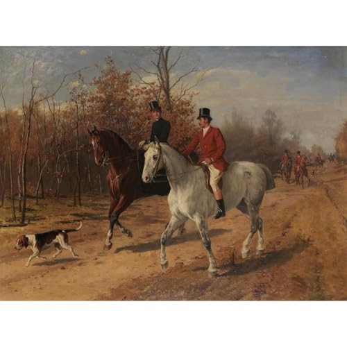 ArtDirect Ride to the Parforce Hunt (1890) Unframed Art Print Giclee Poster by Julius von Blaas - Ready for Framing with Customization Sizes 10x7, 14x10, 20x15, 33x24, 48x35 and 60x44 inches