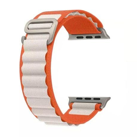 Alpine double coloure Loop Band Straps For Watch-42/44/45/49mm (orange white) size m/l (B0CGPQP65S) Amazon Price History, Amazon Price Tracker