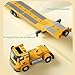 Joysweetoy Construction Carrier Truck Toy - Die-Cast Construction Toy Set w/Semi Truck, Excavator, Bulldozer, Alloy Engineering Model Vehicle Toys w/Lights & Sounds, Model Cars for Boys Age 4-7