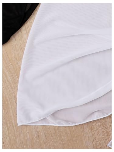 Floerns Girl's 2 Pcs Sarong Swimsuit Sheer Mesh Tie Side Beach Cover Ups Wrap Skirt4