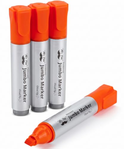 Image of Mr. Pen- Jumbo Permanent Markers, 4 Pack, Assorted Color, Chisel Tip, Large | King, Color Permanent Markers Set, Huge Poster Markers