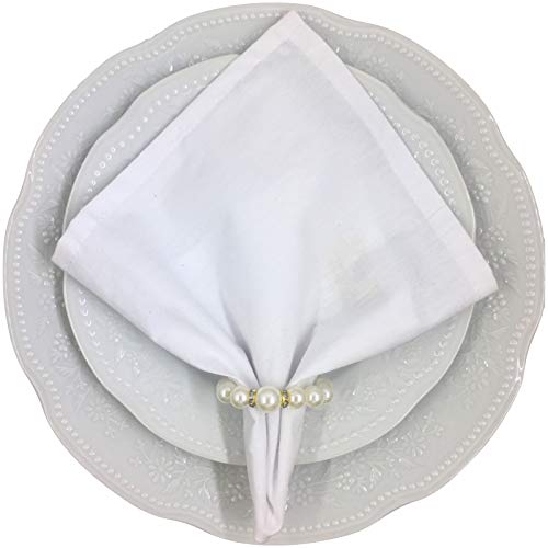 Kit Duo Guardanapo de Tecido com Porta Guardanapo Pérolas Divinas II - 4 unds