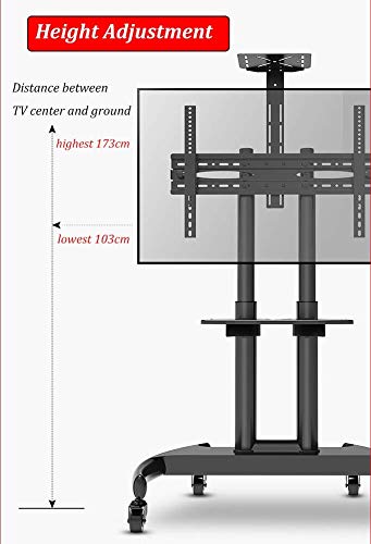 Soporte móvil para TV 32 a 70 pulgadas con ruedas y estante ajustable miniatura 5
