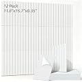 AUTORIFIC Acoustic Panels Self-Adhesive,11.8”x15.7”x0.35”, White, 12 Pack