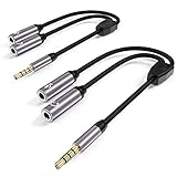 3.5mm Combo Audio Adapter Cable（2 Pack） Compatible for PS4,PS5,Xbox One S,for...