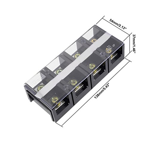 Uxcell Dual Rows 4 Positions 600V 100A Wire Barrier Block Terminal Strip #TOP2