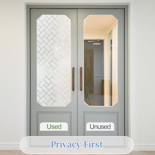 Beautysaid Window Film Privacy Frosted Glass Film for Windows Static Clings Self-Adhesive Frosting Window Cover Vinyl Blinds Film Anti UV Window Sickers for Home, 45 x 200cm