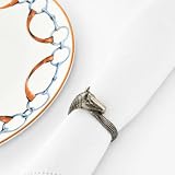 Vagabond House Horse Head Napkin Ring | Premium Pewter Equestrian Decor | Elegant Table Setting | 2.5' T x 2' L x 0.5' W