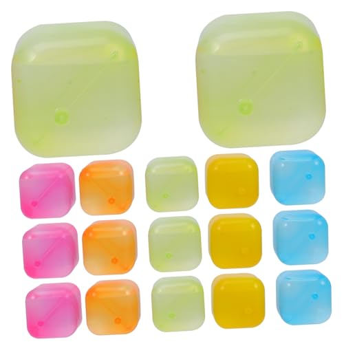 BEBEMOKO 24 cubos de hielo de plástico, bandejas de cubitos de hielo, fabricante único de cubitos de hielo para golf, whisky, cubitos de hielo, molde de cubitos de hielo grabados, coloridos cubos de