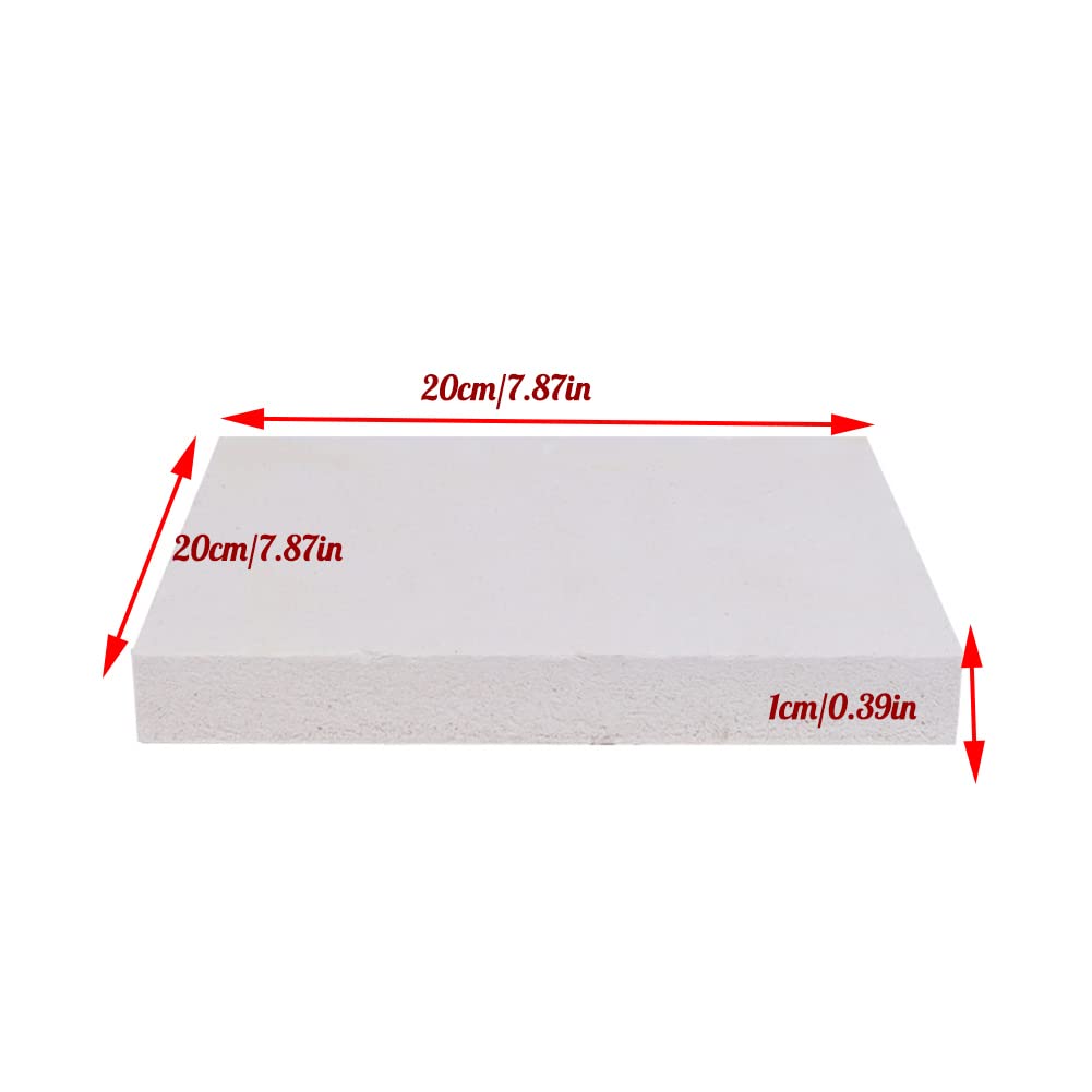 Placa aislante de fibra cerámica de 2300 F para chimenea, horno, horno, horno de pizza, aislamiento térmico de alta temperatura, 200 x 200 x 10 mm, versátil resistencia al calor