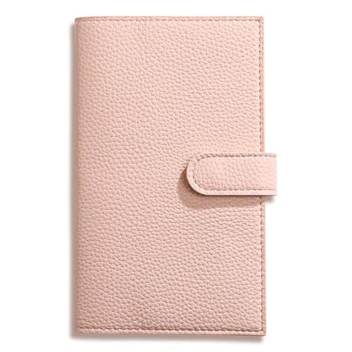 Carnet de planification hebdomadaire poche A6 rose avec couverture cuir