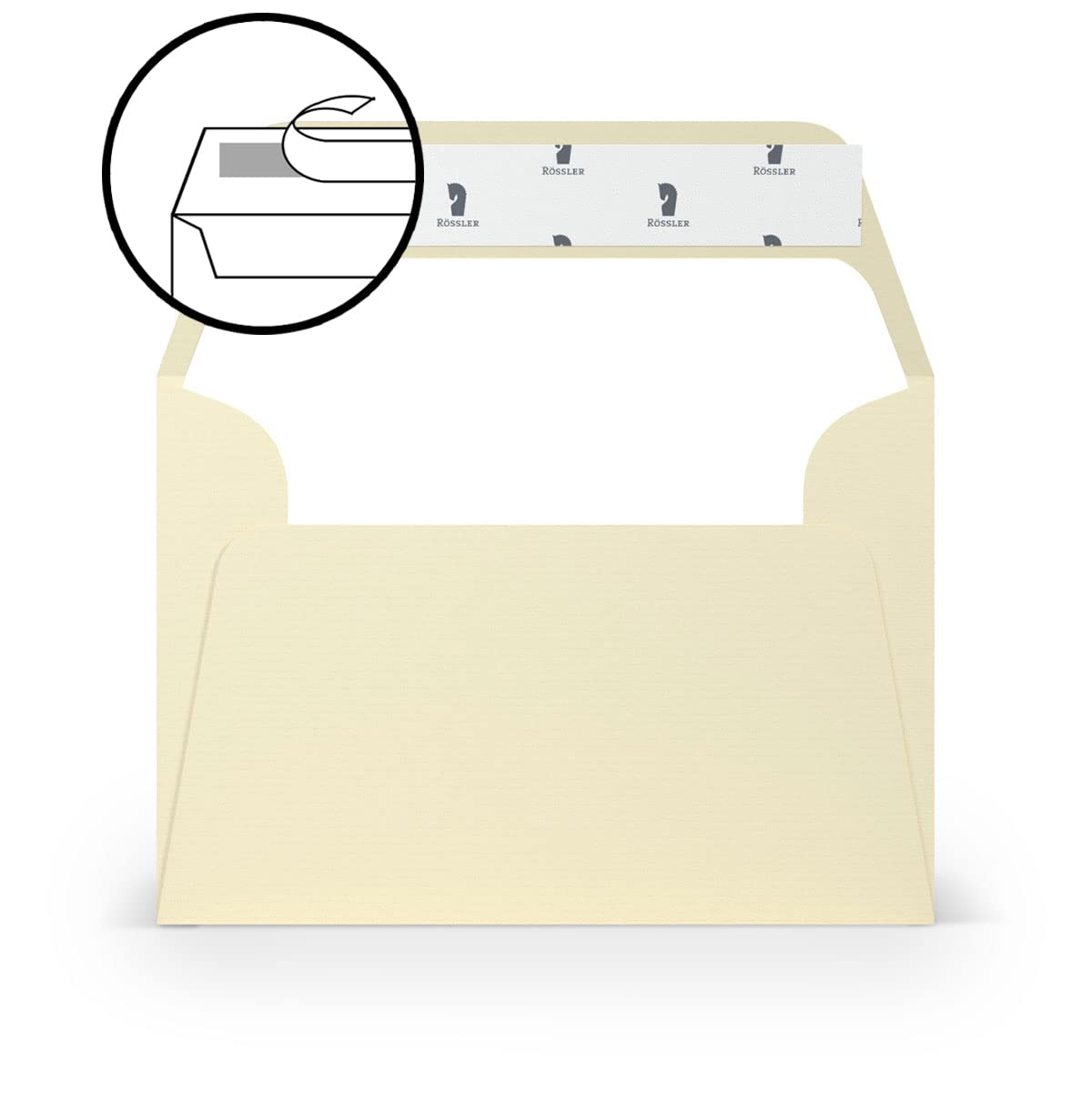 PAPERADO 200 Briefumschläge DIN C6 Haftklebung mit Seidenfutter Chamois gerippt Creme Beige - 100 g/m² Kuvert ohne Fenster 11,4 x 16,2 cm - Umschläge mit breiter Verschlussklappe