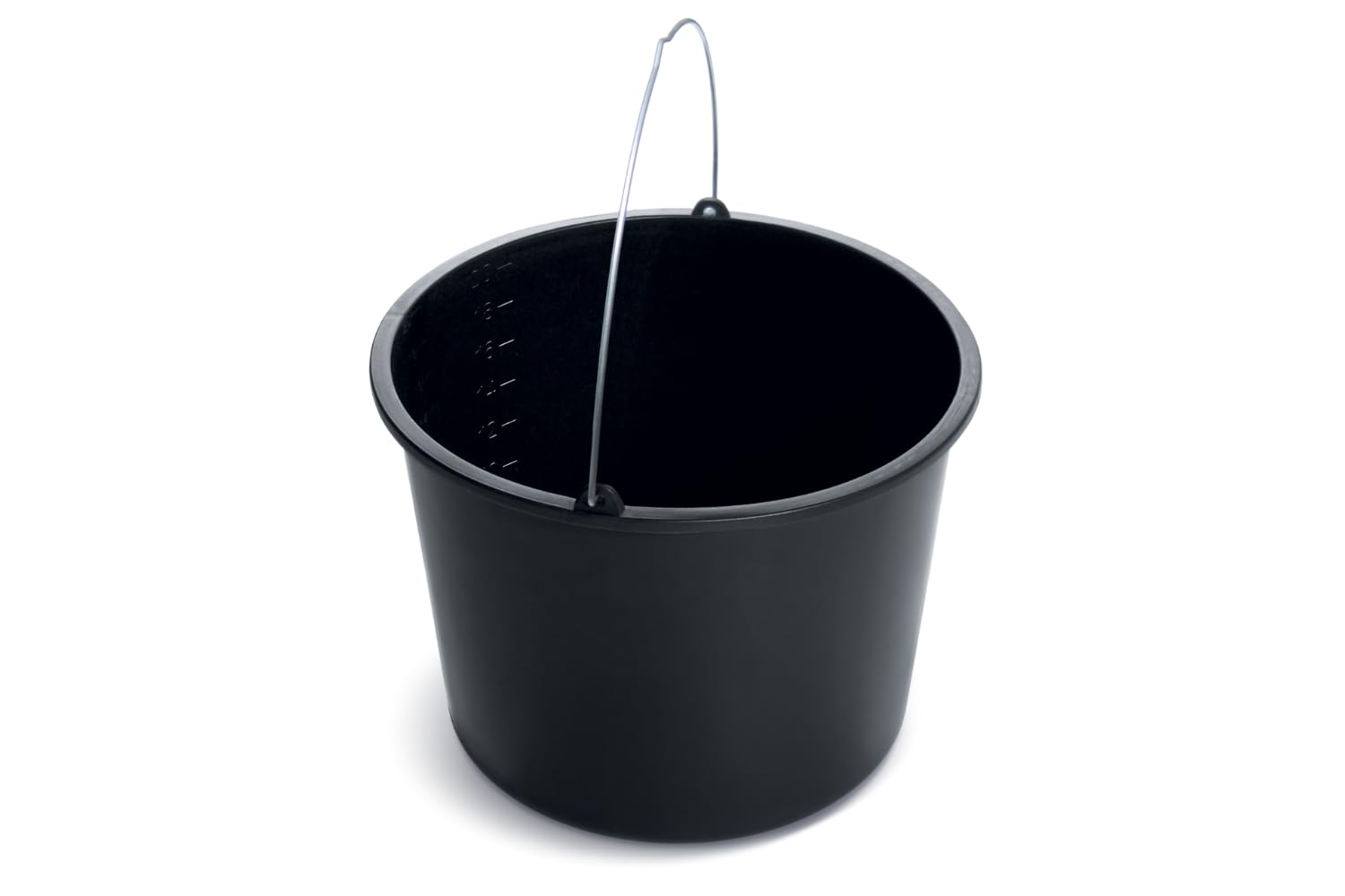 Black Plastic Bucket by Stolmet, Four Sizes (5L, 12L, 16L, 20L), Durable and Versatile solution for use at home, garden, construction sites, or workshops, Set of 1, 3, 5 or 10 (1, 20 Litres)