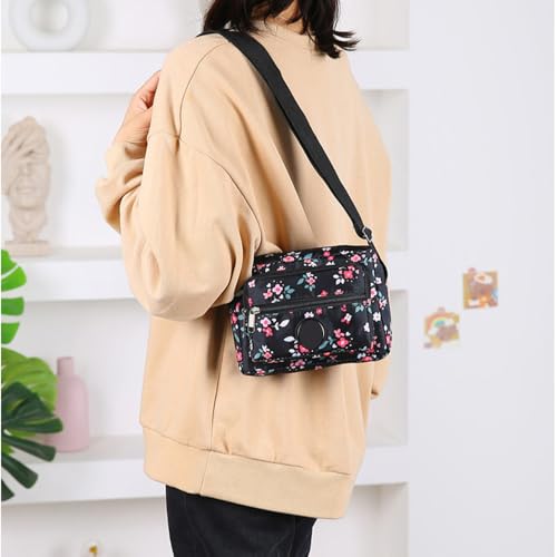 Nylon Printed Crossbody Purse Bags for Women Travel Pocketbooks Shoulder Bag Lightweight Messenger Bag Travelling Work3