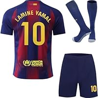 DMDMK Barca Yamal #10 2025/2026 Heim Trikot Shorts und Socken Kinder und Jugend Größe (Heim, 24 (6-7 Jahre))