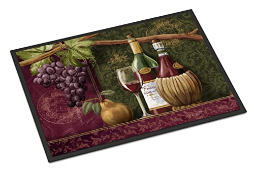 Caroline's Treasures PTW2044JMAT Wine Chateau Roma Doormat 24x36 Front Door Mat Indoor Outdoor Rugs for Entryway, Non Slip Washable Low Pile, 24H X 36W