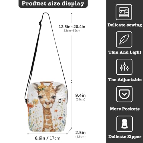 Crossbody Bag Cute Giraffe Animal Messenger Bag for Women Men Purse Shoulder Bag Satchel Bag with Adjustable Strap 202b61043