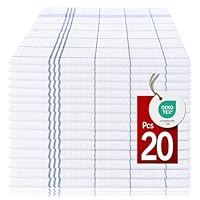 Pataya Torchons de Cuisine - Lot de 20 Bleu 100% Coton Torchon Vaisselle Professionnel 50x70 cm qualité Certifié Oeko-TEX Super Absorbant