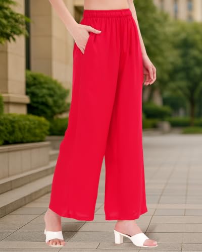 Image of Buy That Trendz Palazzo Pants for Women Cotton Rayon Elasticated Casual Regular Fit M to 6XL