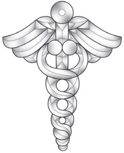 Clear Beveled Glass Caduceus Bevel Cluster