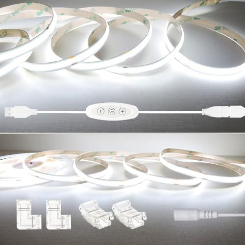 Tira de LED COB regulable Blanco brillante 6ft y 24v 16.4ft miniatura 1