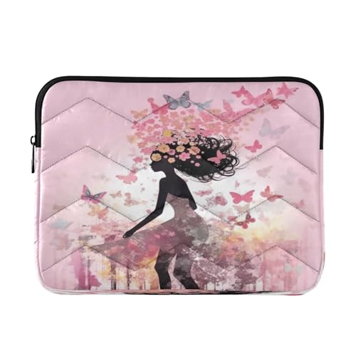Funda para portátil rosa con hadas y mariposas 13-14 pulgadas miniatura 1