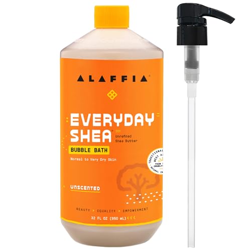 Image of Alaffia Everyday Shea Bubble Bath, Unscented, Pump, 32 Oz