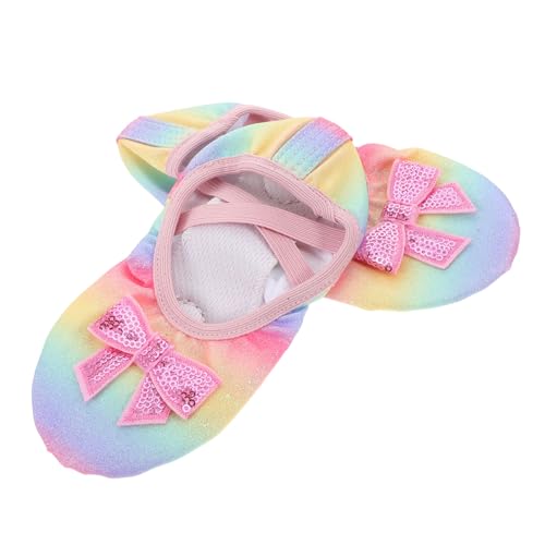 Girls Ballet Shoes for Dance Practice Soft Sole Split Design Slippers for Toddlers and Boy Girl for Dance Yoga and Gymnastics Easy and Off Rainbow Color Option