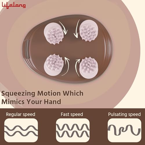 Image of Lifelong Hair Scalp Rechargeable Electric Head Kneading Massager, 4 Speed Modes, Handheld Portable Head Scratcher for Hair Growth, Full Body Pain Relief, Deep Clean and Stress Relax (LLM594,Beige)