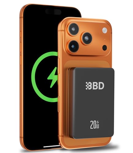 BBD Magsafe Portable Charger,10000mAh Magnetic Power Bank Fast Charging PD 20w with USB C Cable,Slim Magsafe Battery Pack Travel Essential,Wireless Power Bank for iphone 17/16/15/14/13/12 Series 1Pack