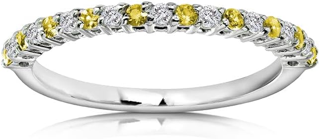 Kobelli Diamond and Pink Sapphire Band 1/4 carat (ctw) in 14kt White Gold