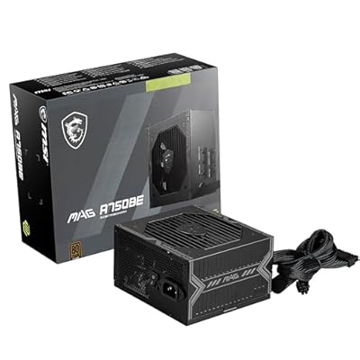MSI MAG A750BE, Semi-Modular Compact 750W ATX Power Supply, 80+ Bronze, Low-Noise Fan, Active PFC Design,