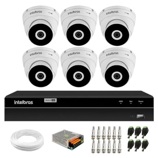 Kit 6 Câmeras Intelbras VHD 3230 D G7 Dome Full HD 1080p Visão Noturna de 30m IP67 + DVR Intelbras MHDX 1208 8 Canais