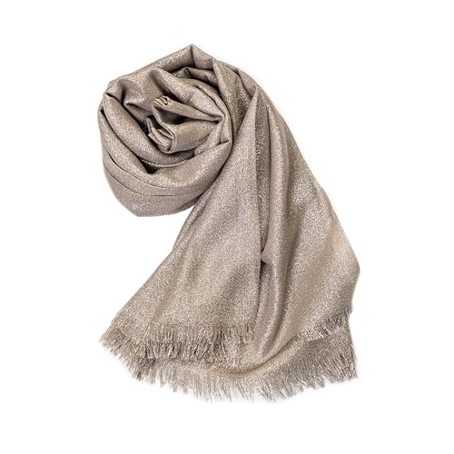 MAPIMANIA ​Étole Femme Mariage Chic taupe-argenté, Châle Élégant 195x90 cm, Foulard Léger...