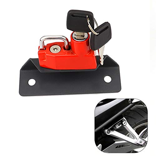 Motorcycle Anti-Theft Helmet Lock with Keys for Suzuki Bandit 1250 (AK7/8, SAK7/8, SAL0, SAZK9)-Red
