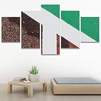 SIGNWIN 5 Panel Canvas Wall Art Painted Lines for Home Decorations Ready to Hang - 60