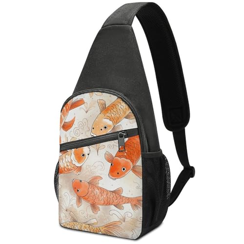 Bolso Sling para Mujer y Hombre con Estampado Naranja miniatura 1