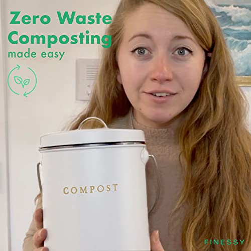 White Compost Bin Kitchen Counter, Countertop Compost Bin With Lid, Kitchen Compost Bin Indoor Compost Bin, Compost Container Compost Bucket For Kitchen, Compost Pail Kitchen Compost Bin Countertop #TOP1