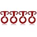 Produktbild com-four® 4X Seilspanner aus Metall, Karabinerhaken in rot, Zeltleinenspanner für Outdooraktivitäten wie Zelten, Wandern, Camping (04 Stück - Seilspanner)