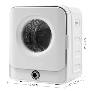 Rtopsu Asciugatrice Elettrica 830W 3Kg, Asciugatrice per Vestiti Indipendente o a Parete, Riscaldamento in Ceramica PTC Pompa di Calore, 5 programmi di asciugatura, 49,5x43,5x 59,5 cm, Bianco