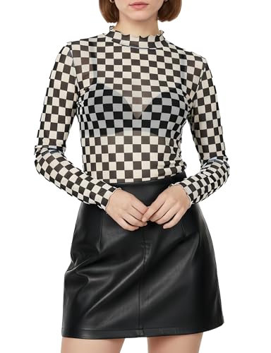 Image of Buauty Sheer Tops for Women,Mesh Fishnet Tops Plus Size,Stylish and Sensational Mesh Blouses for Fashion-Forward Ladies