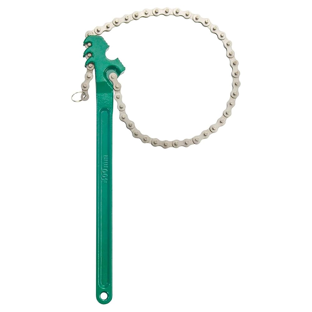 Littimoon Sturdy Adjustable Heavy Duty Ratchet Chain Oil Filter Wrench Reversible Chain Style Pipe Mount Wrench 16 Inch