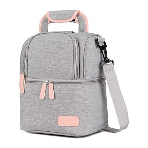 Meichoon Waterproof Breast Milk Baby Bottle Cooler Bag - Portable Thermal Insulated Lunch Box/Large Capacity Handbag/Baby Milk Bag Freezer/for Work Mommy Women Men Kids XC01 Grey Cover
