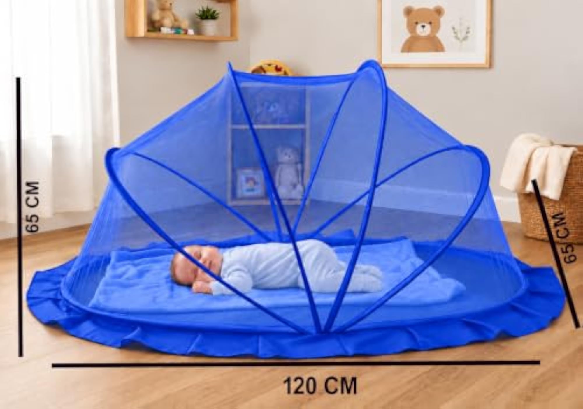 Pink Baby Mosquito Net for Infants, Bottomless Design