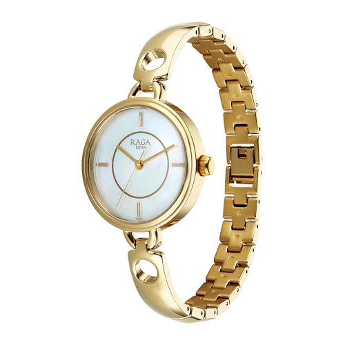 Image of Titan Raga Contempore Quartz White Round Dial Men's Watch | Brass Solid Link Strap Material | Watches for Man | Watches for Men Analog - 2774YM01F